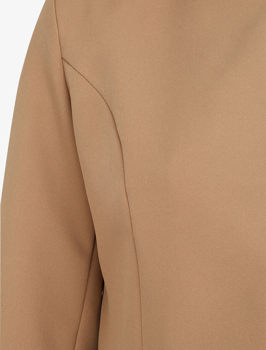 Veste droite uni manches 3/4 - Beige - 3