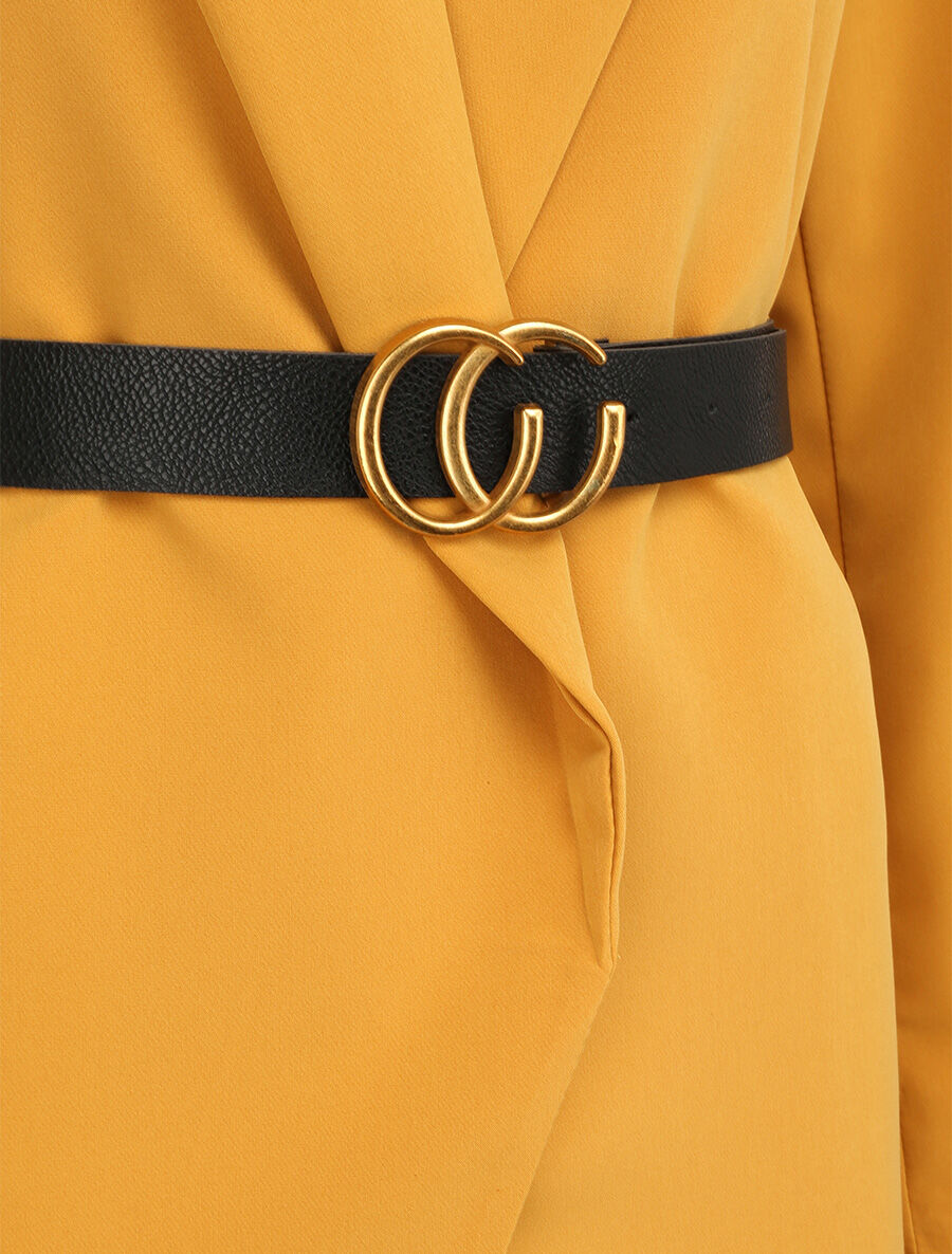 Blazer droit uni - Moutarde - 3