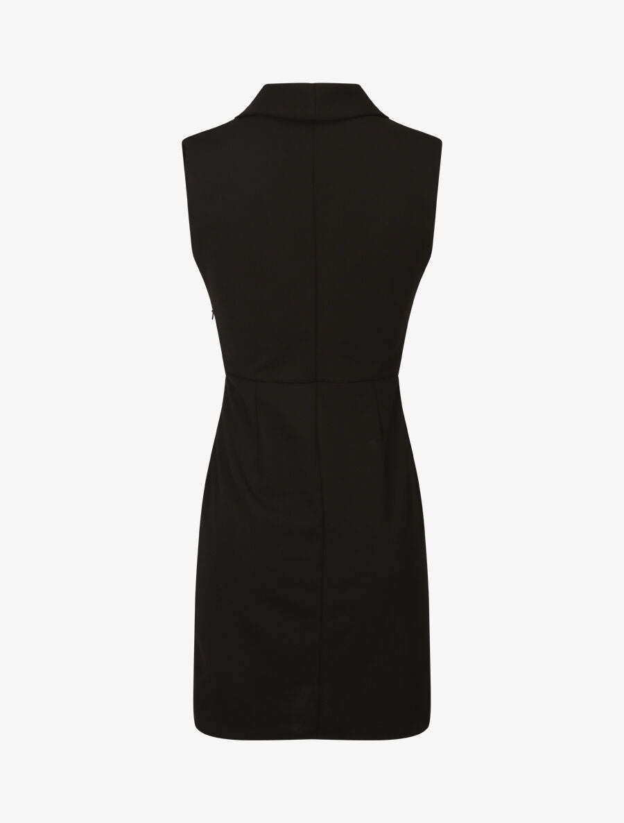 Robe à col cache-coeur et bords fendu - Noir - 2