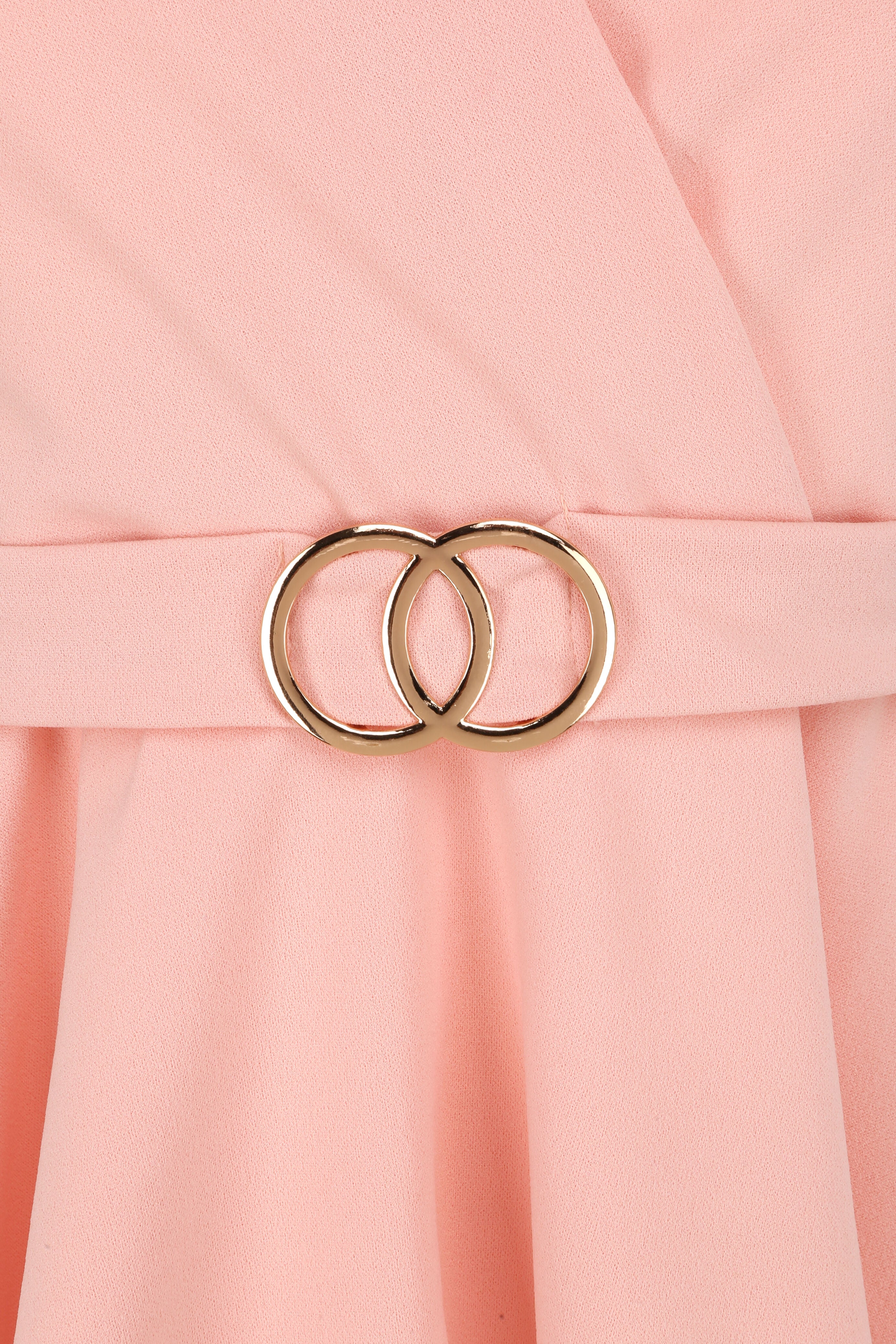 Top péplum à ceinture décorative - Rose pâle - 3