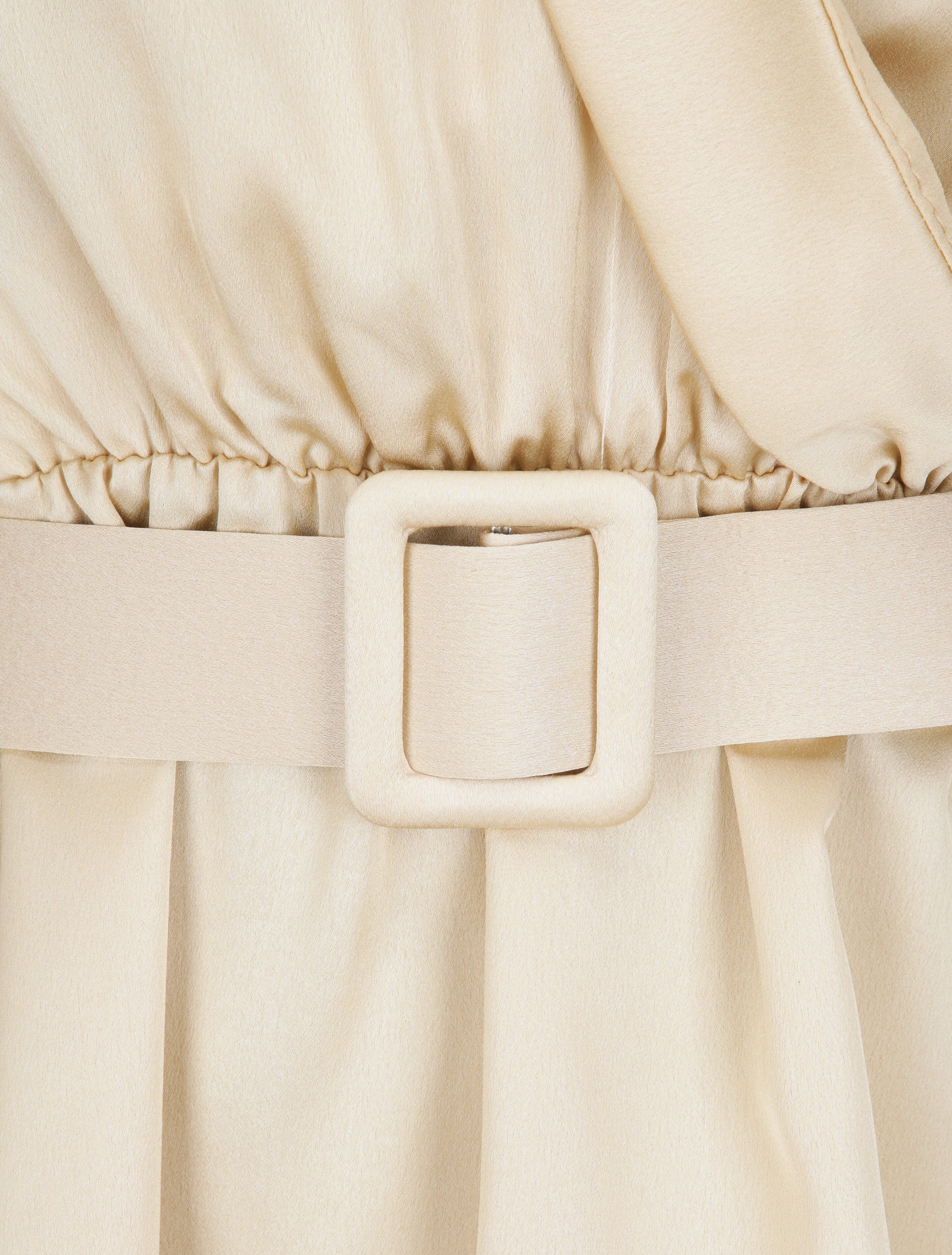 Blouse péplum satinée - Beige - 3