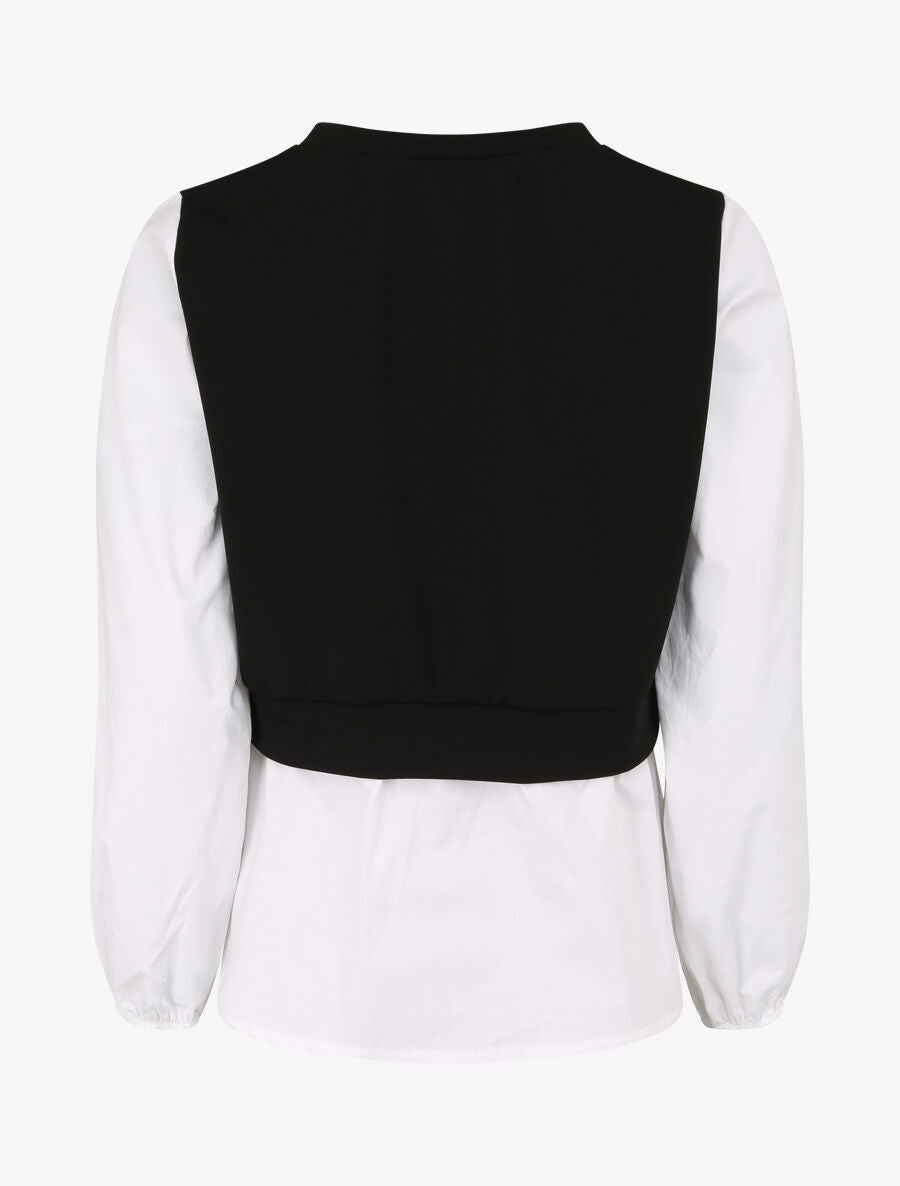 Sweat style chemise en trompe l&