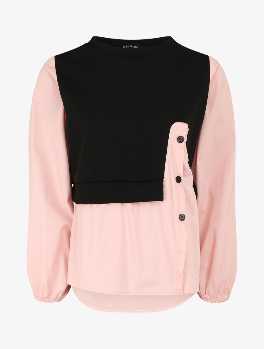 Sweat style chemise en trompe l&