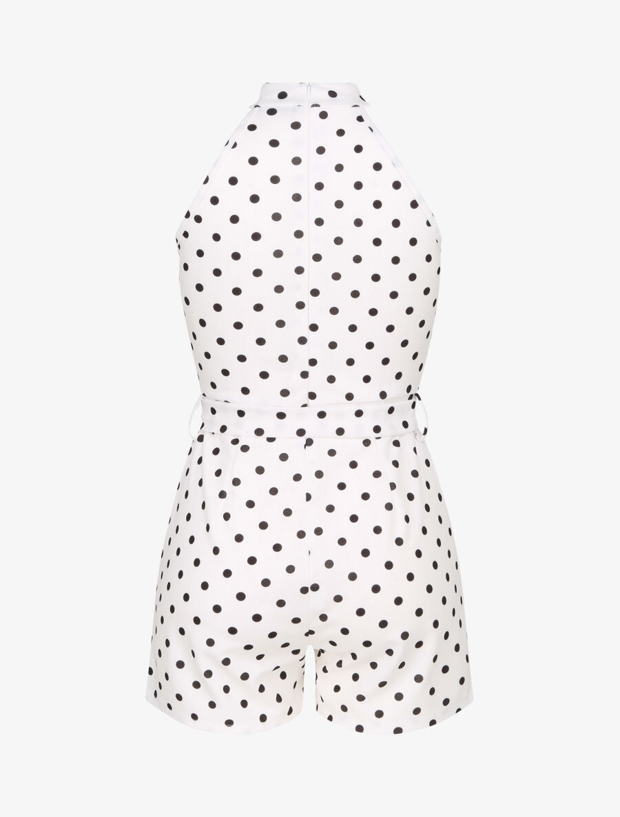 Combishort ajustée à pois - Blanc - 2