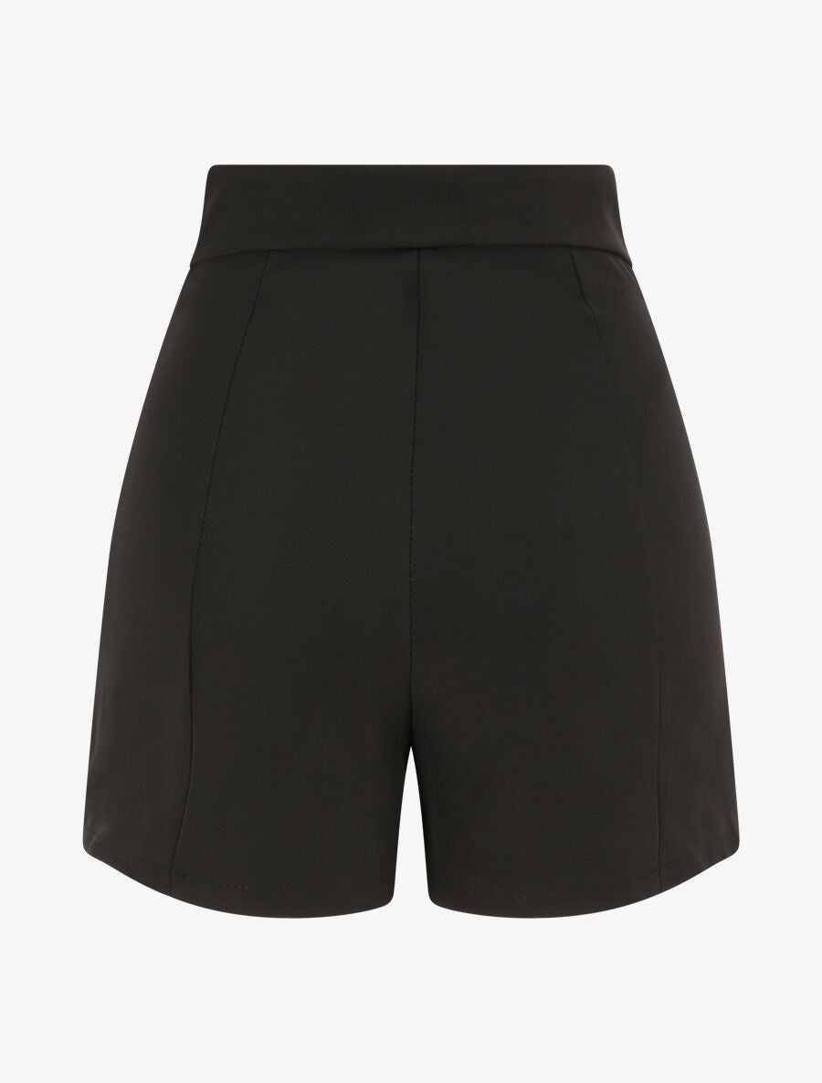 Short uni à boutons stylisés - Noir - 2