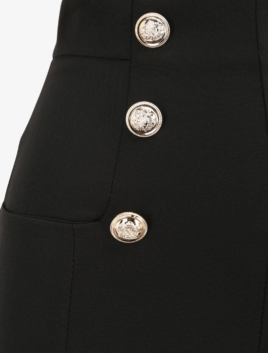 Short uni à boutons stylisés - Noir - 3