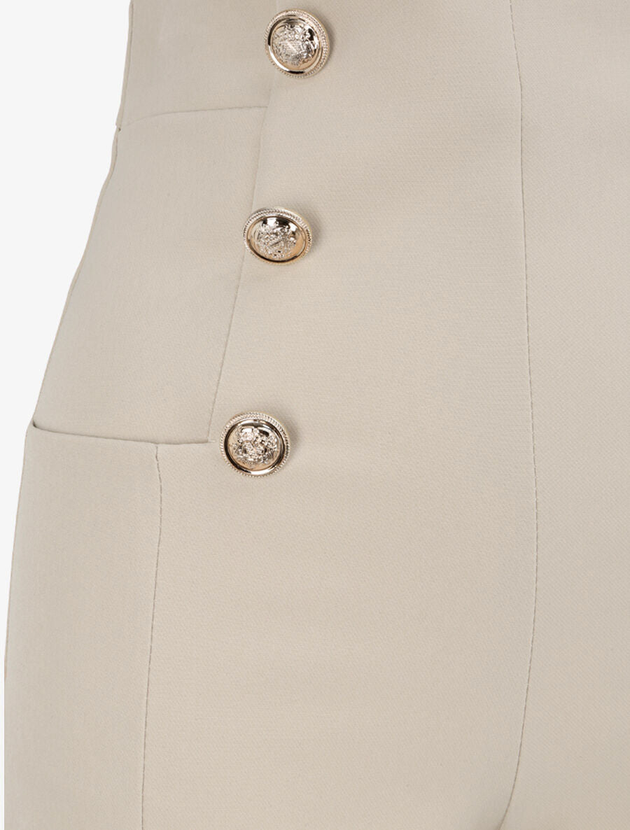 Short uni à boutons stylisés - Beige - 3