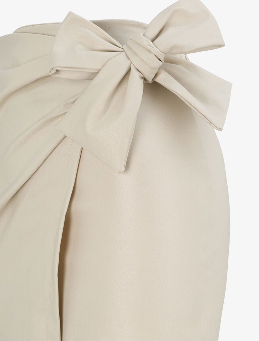 Jupe portefeuille en simili - Beige - 3