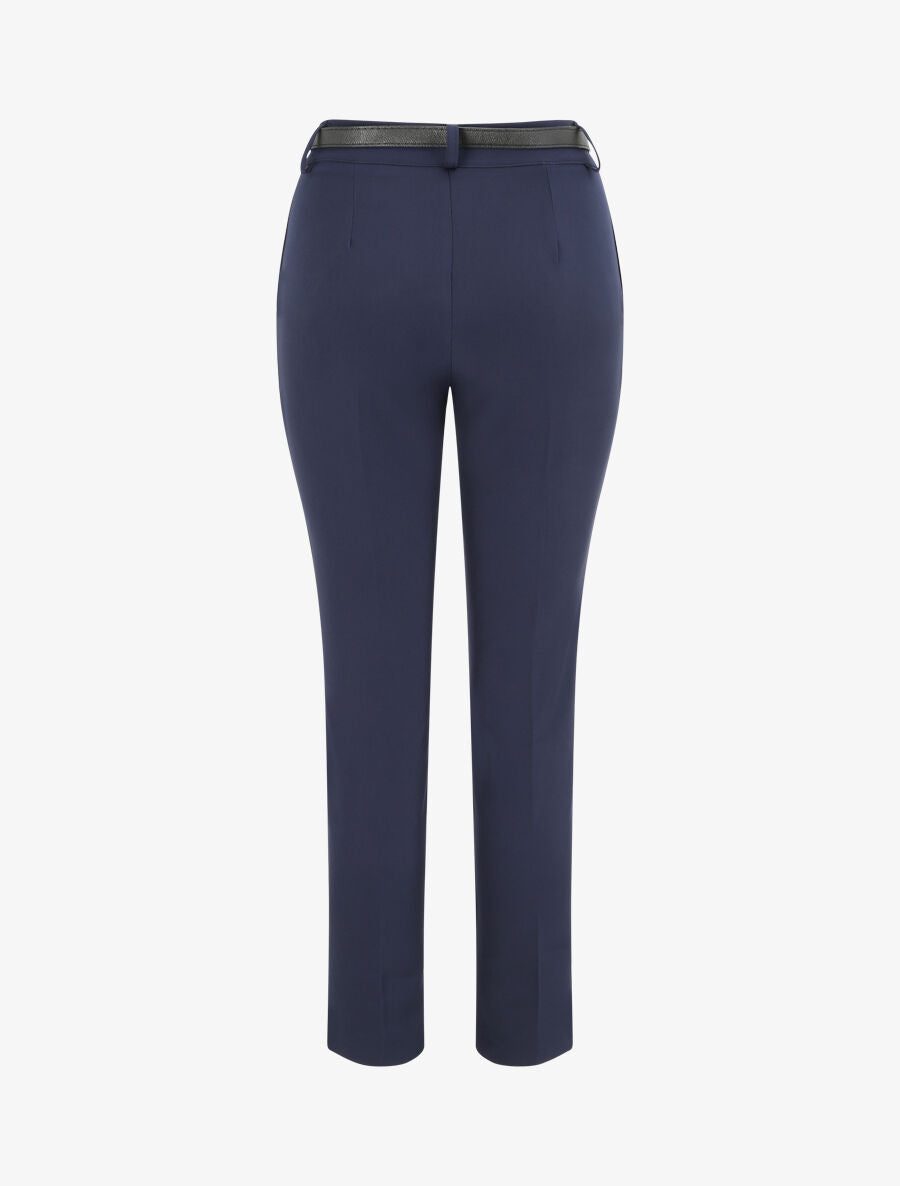 Pantalon fluide uni - Marine - 2