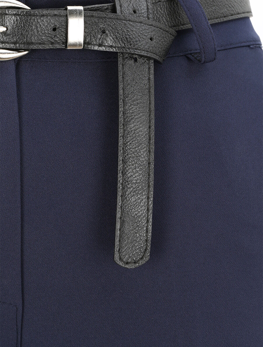 Pantalon fluide uni - Marine - 3
