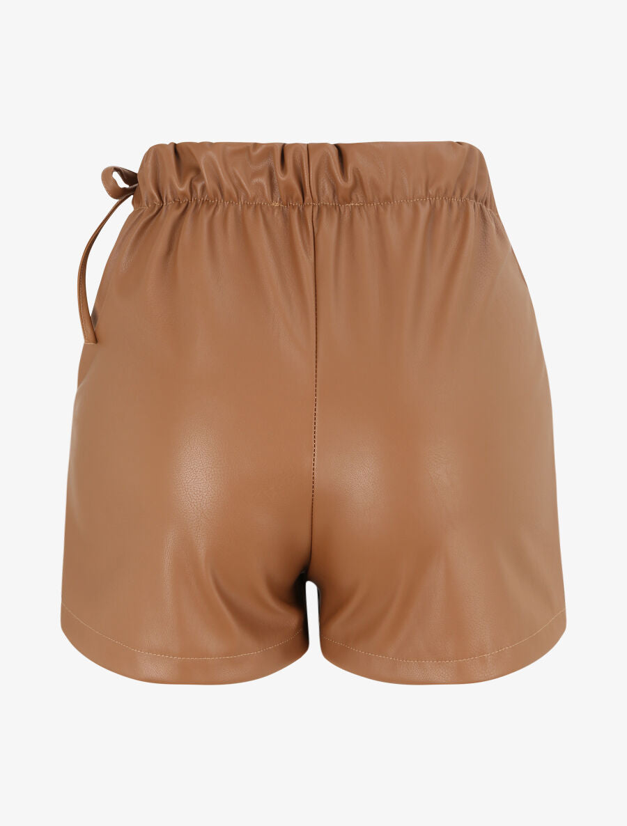Short en simili style portefeuille - Camel - 2