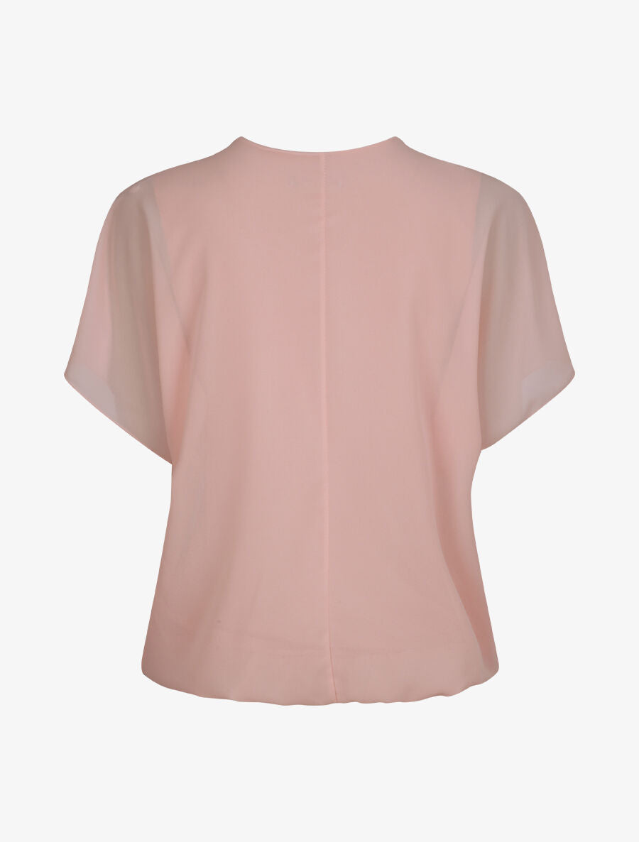 Top boule uni à zip - Rose pâle - 2