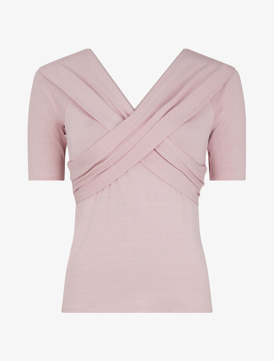 Top à buste à pans croisés - Rose pâle - 5