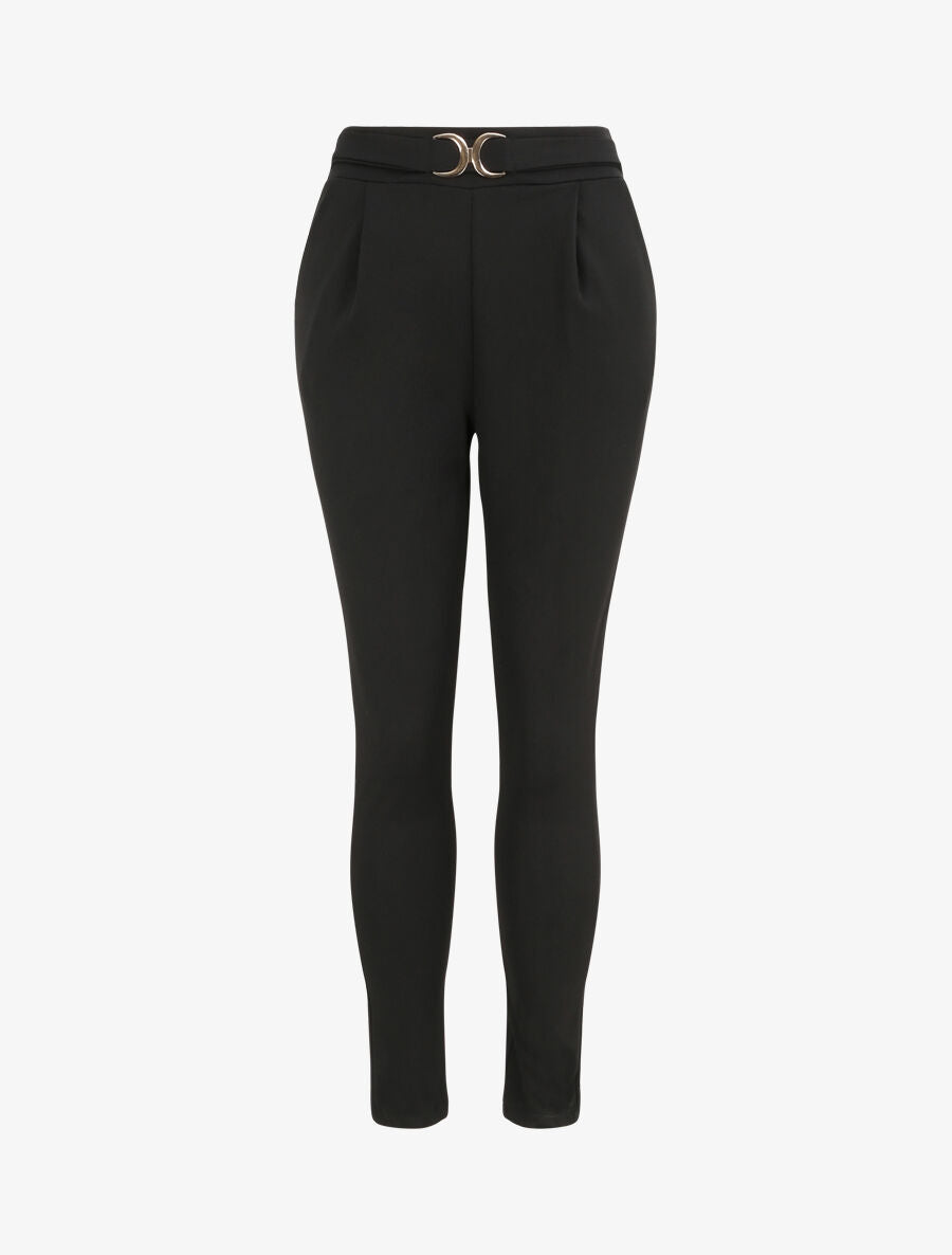 Pantalon fluide coupe droite - Noir - 1