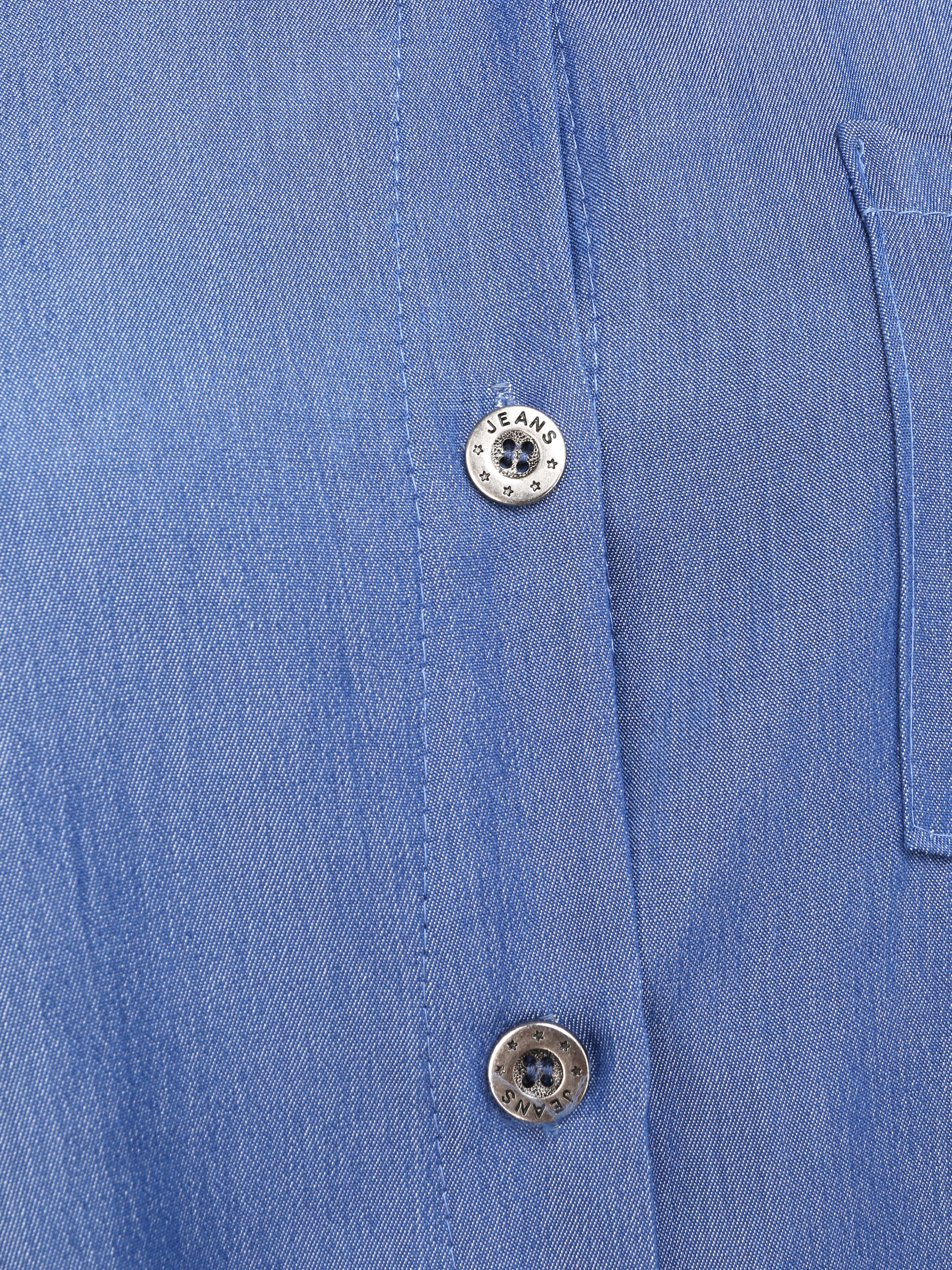 Chemise droite unie style jean - Bleu denim - 3