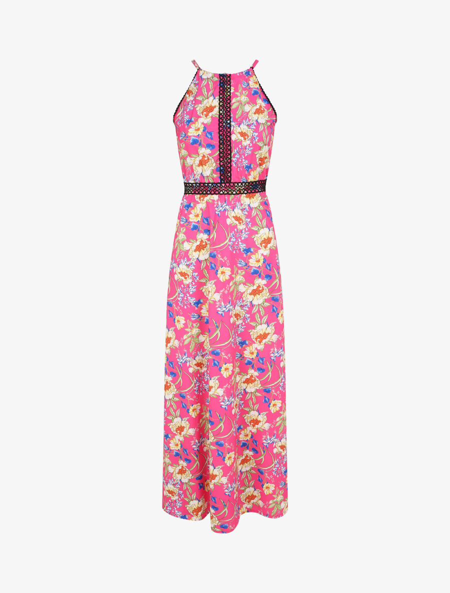 Robe longue à imprimé fleurs - Fushia - 2