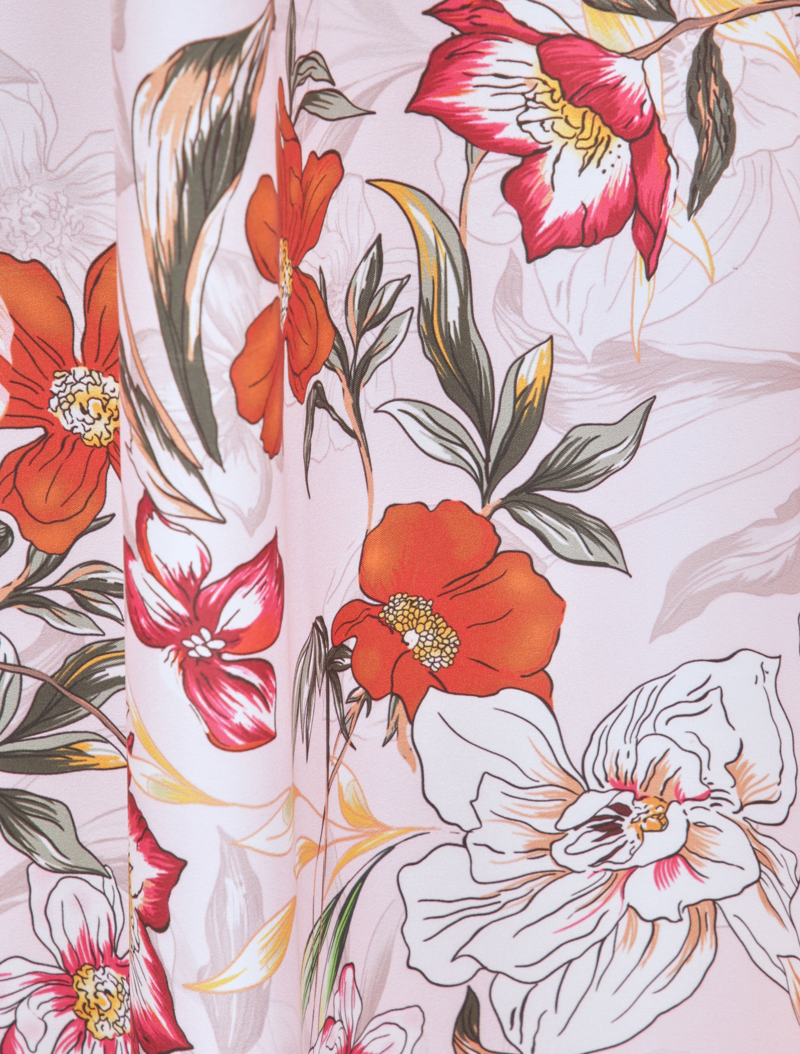 Robe longue à imprimé grandes fleurs - Rose - 3