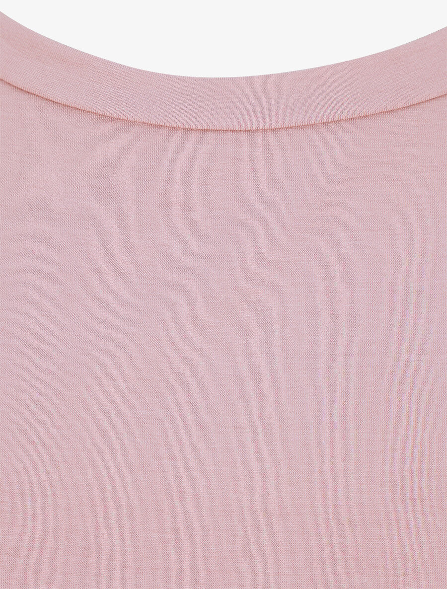 Top oversize uni à épaules ajourées - Rose poudré - 3