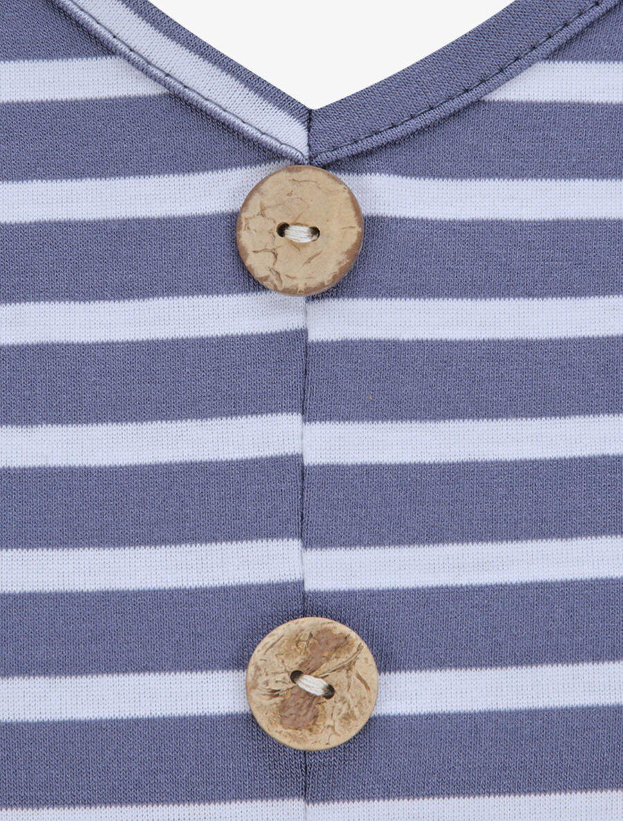 Top à imprimé marinière - Bleu - 3