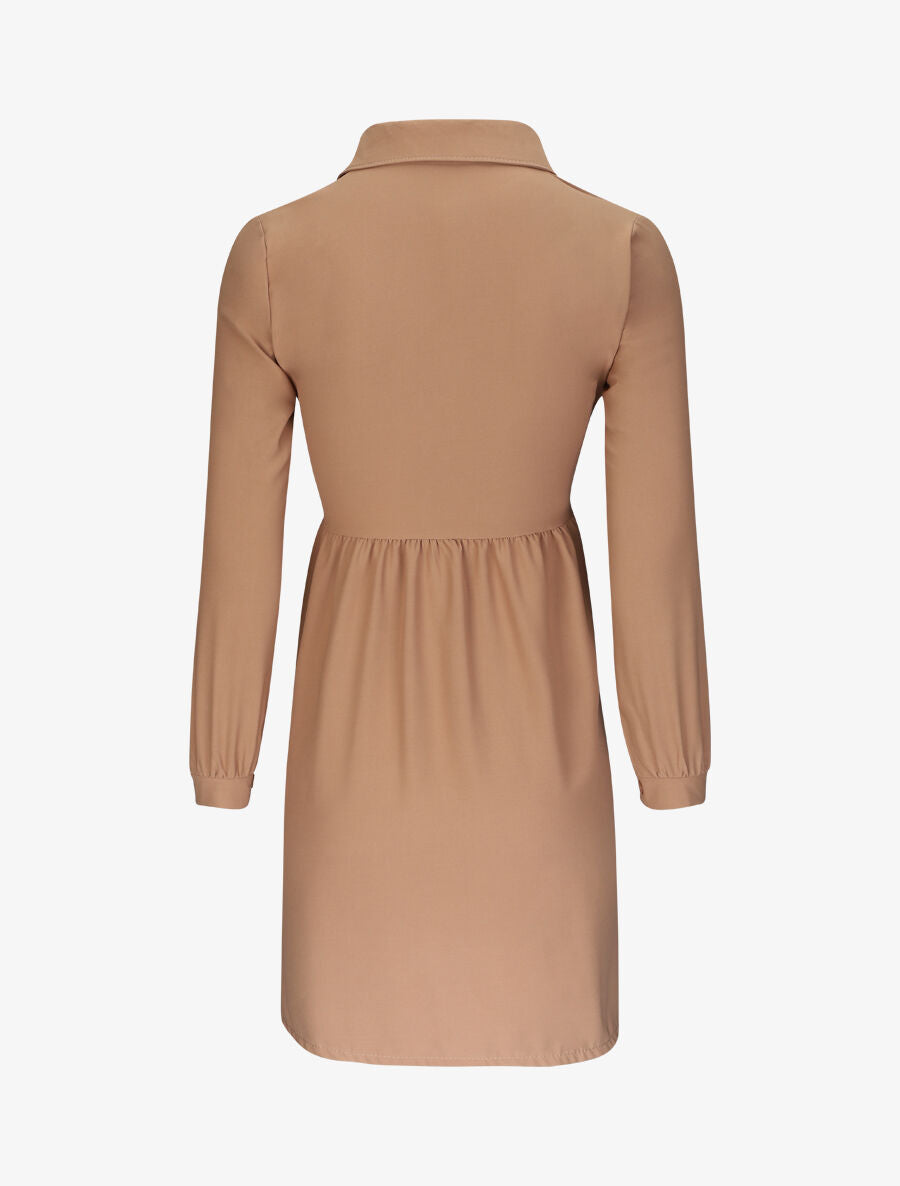 Robe chemise fluide - Camel - 2