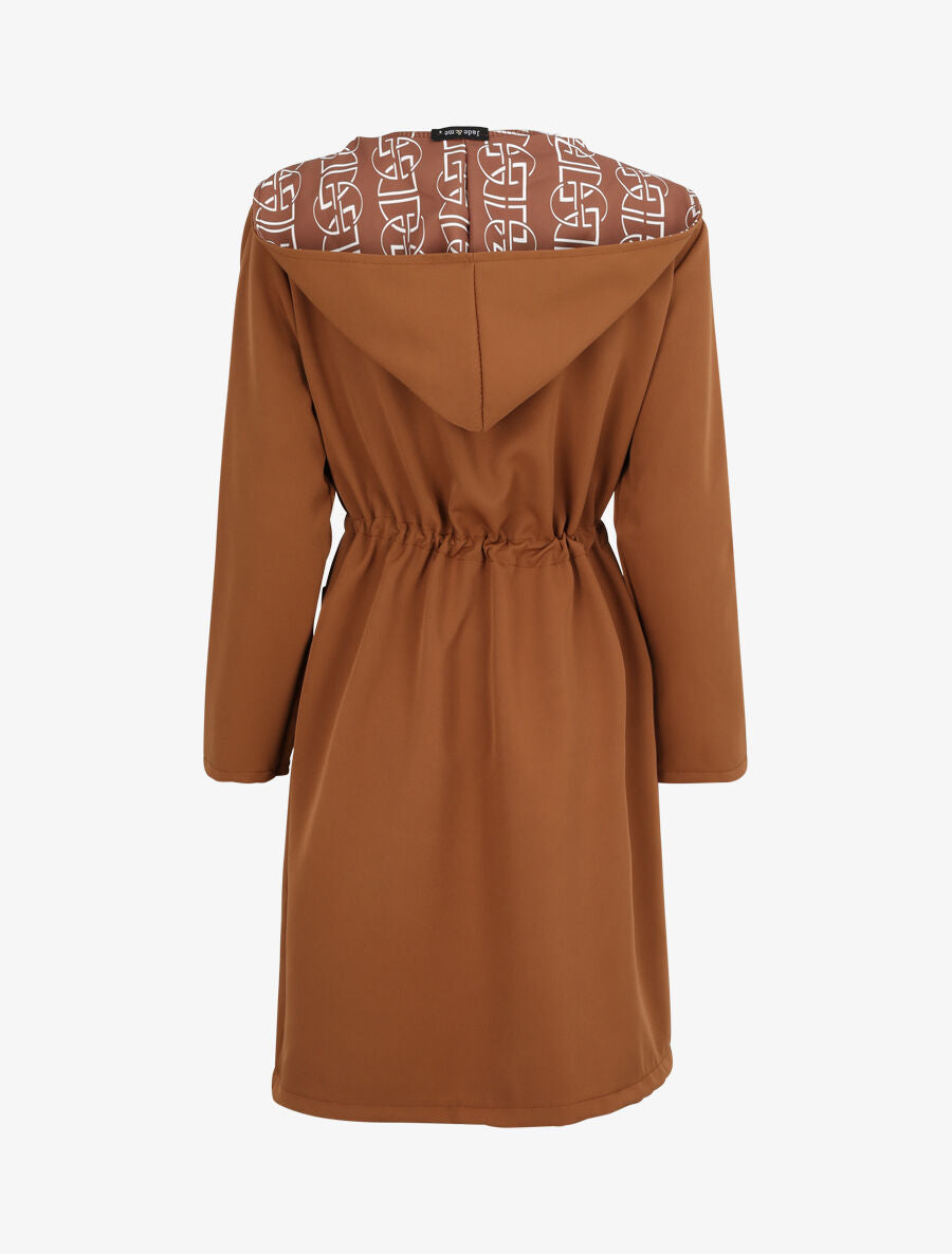 Manteau fin à capuche - Camel - 2