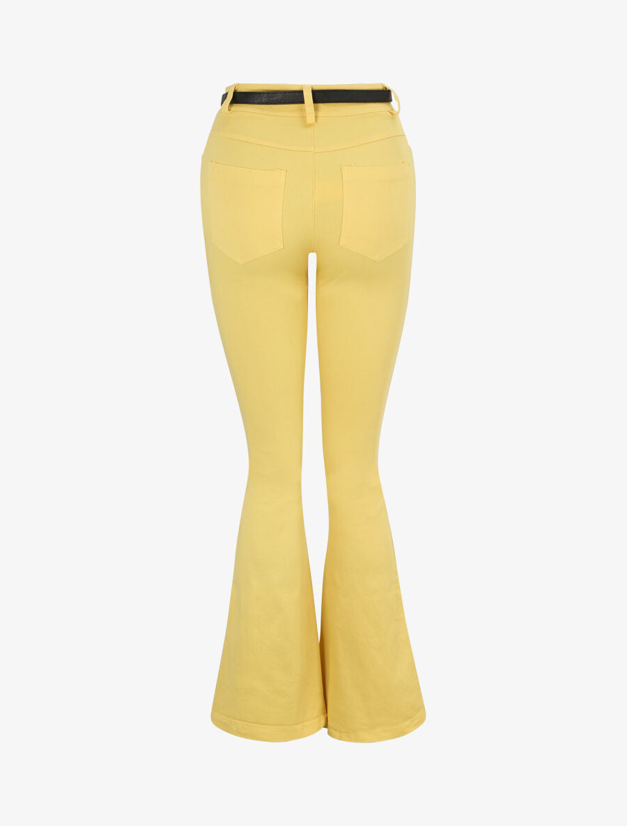 Jean flare uni - Jaune - 2