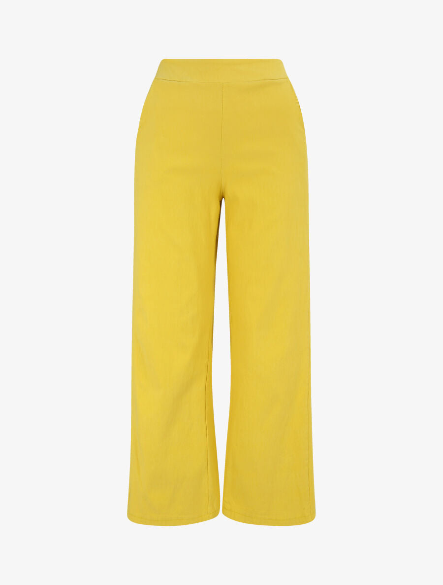 Pantalon ample coupe droite - Jaune - 4