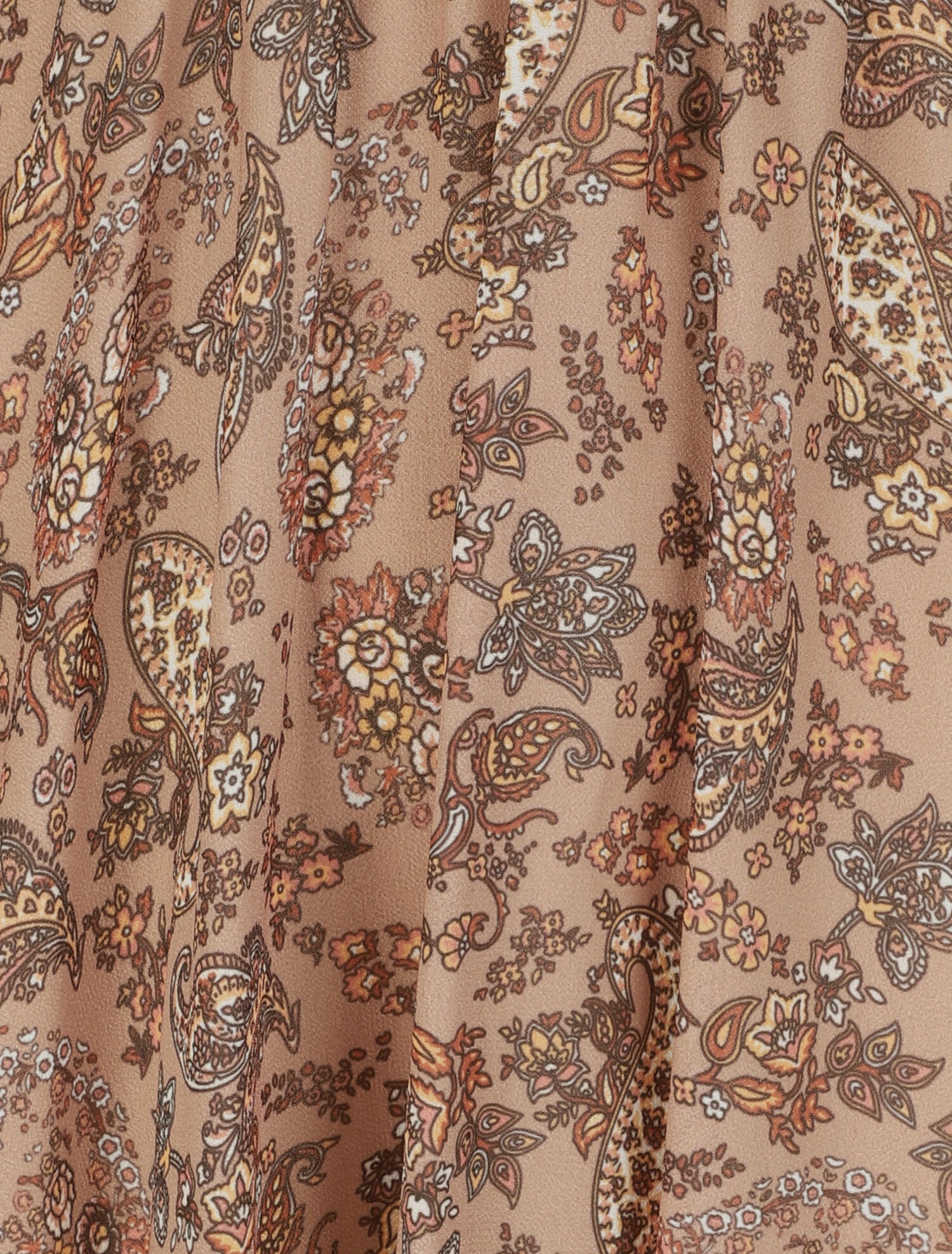 Robe à imprimé cachemire - Camel - 3