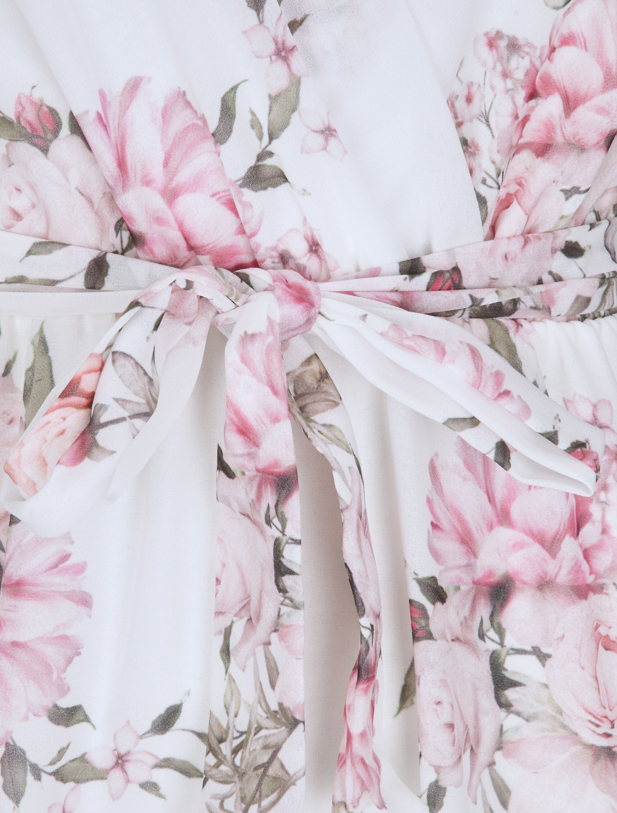 Robe en voile à imprimé fleurs printanières - Blanc - 3