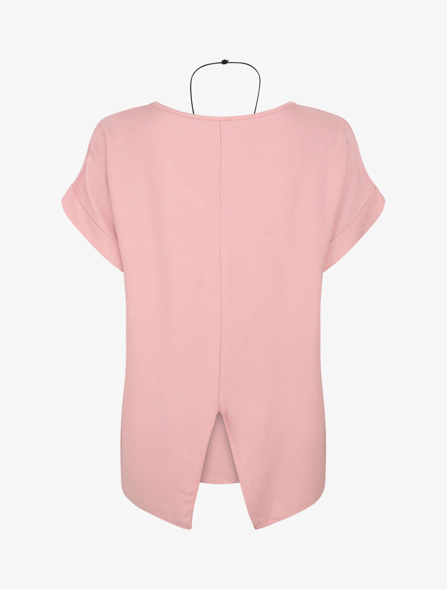 Top oversize à dos fendu - Rose poudré - 2