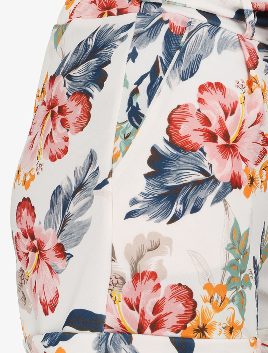 Mini short à imprimé fleuri et à revers - Rose - 3