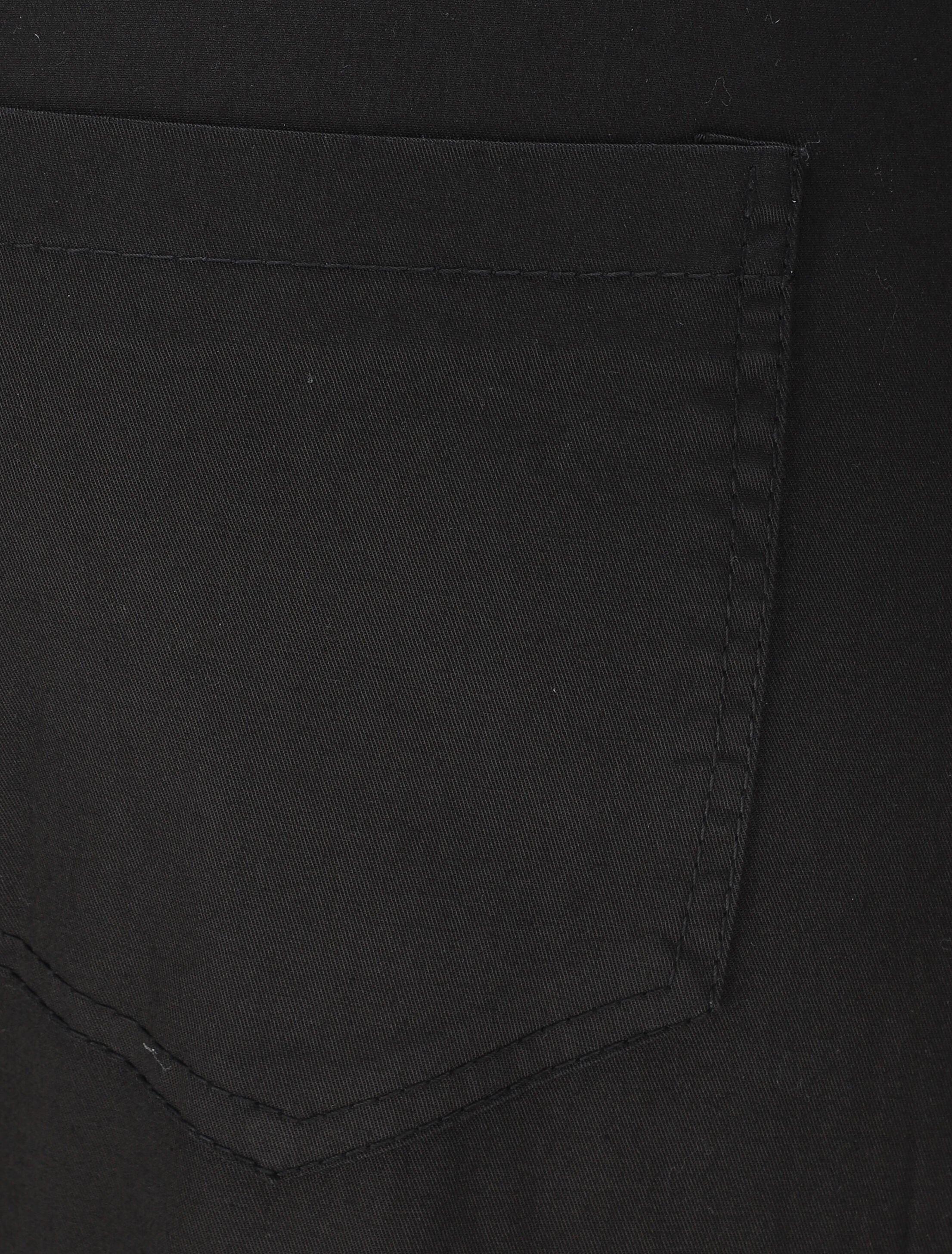 Pantalon droit à taille haute élastiquée - Noir - 3
