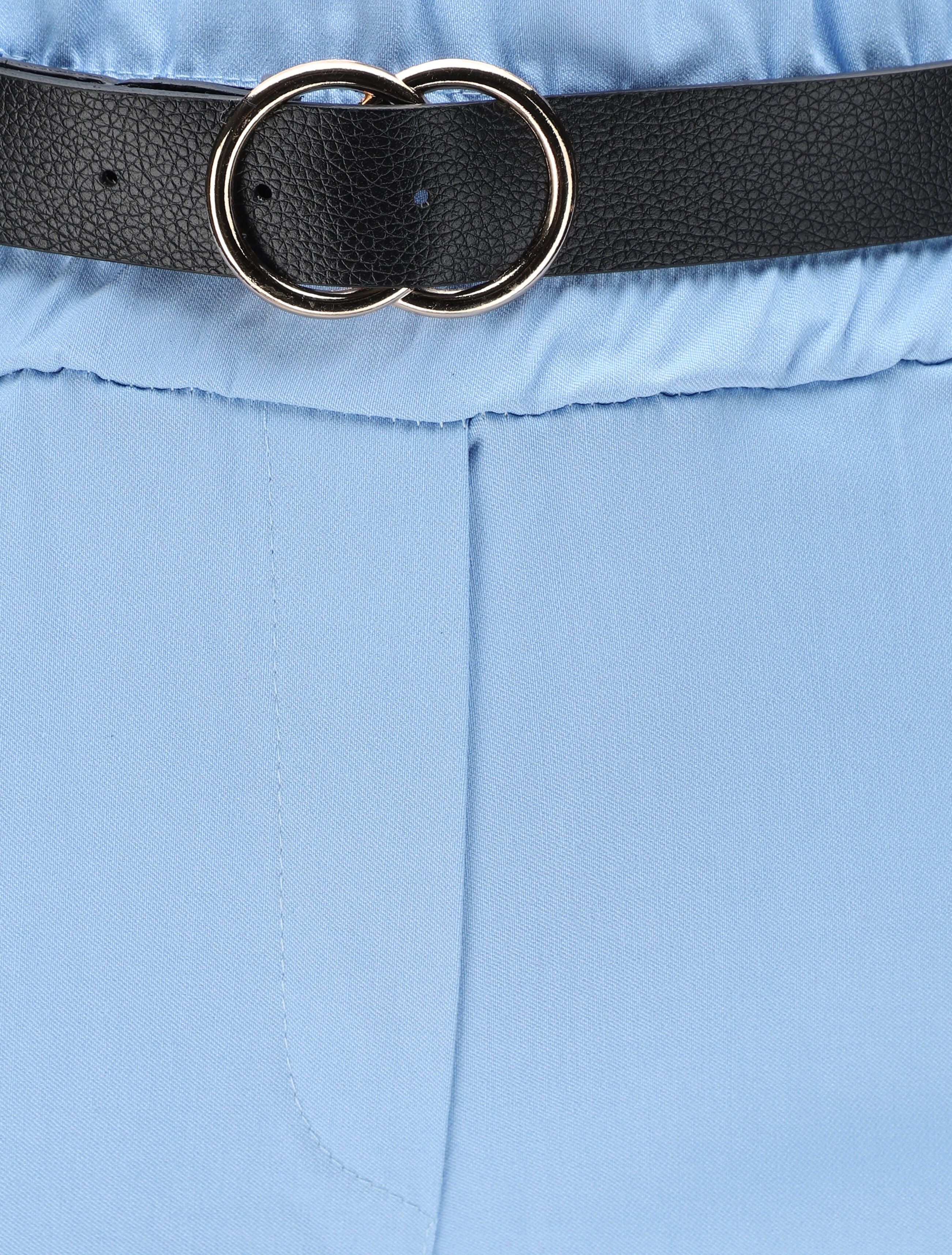 Pantalon paper bag uni avec ceinture - Bleu ciel - 3