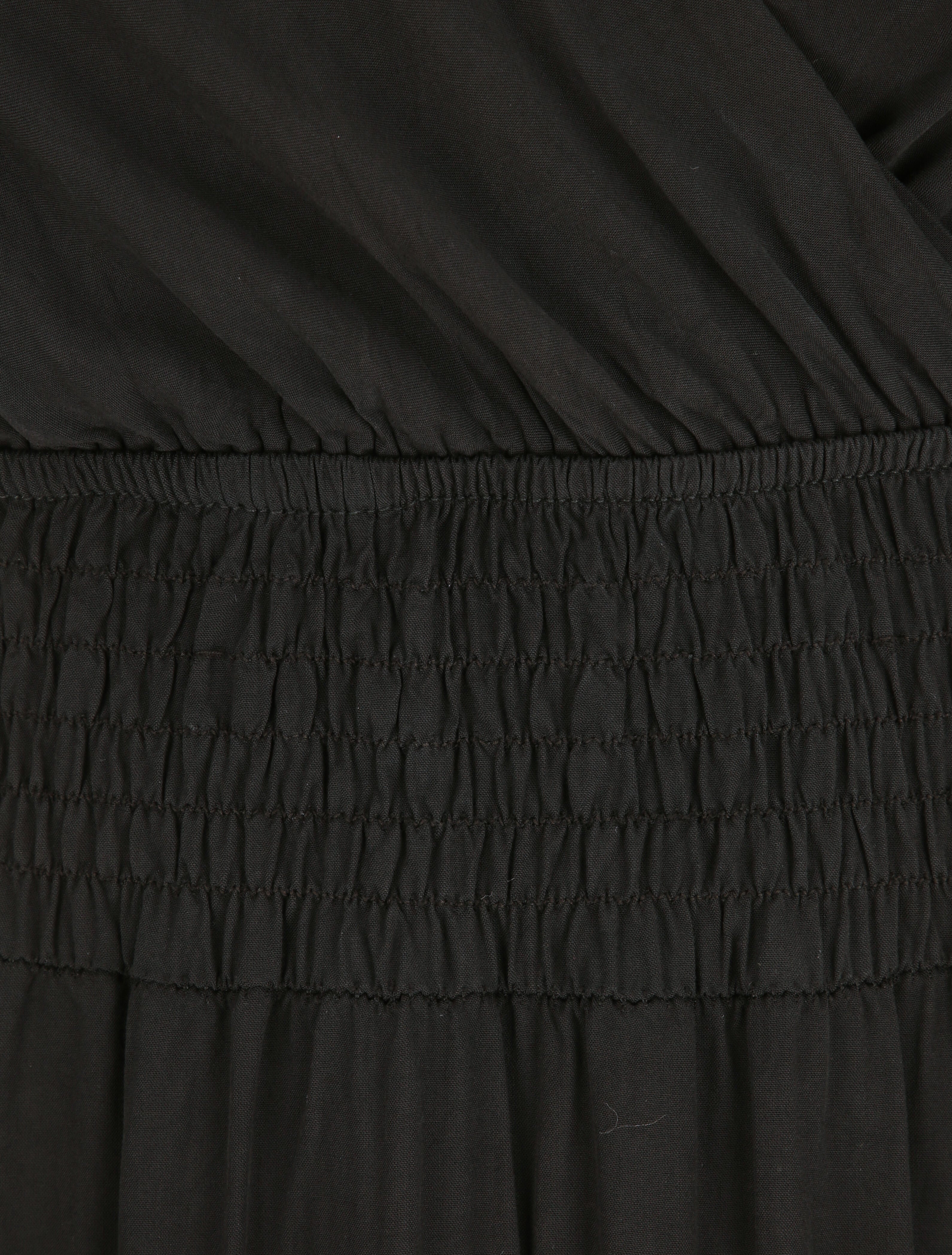 Robe longue empire unie à bretelles - Noir - 3