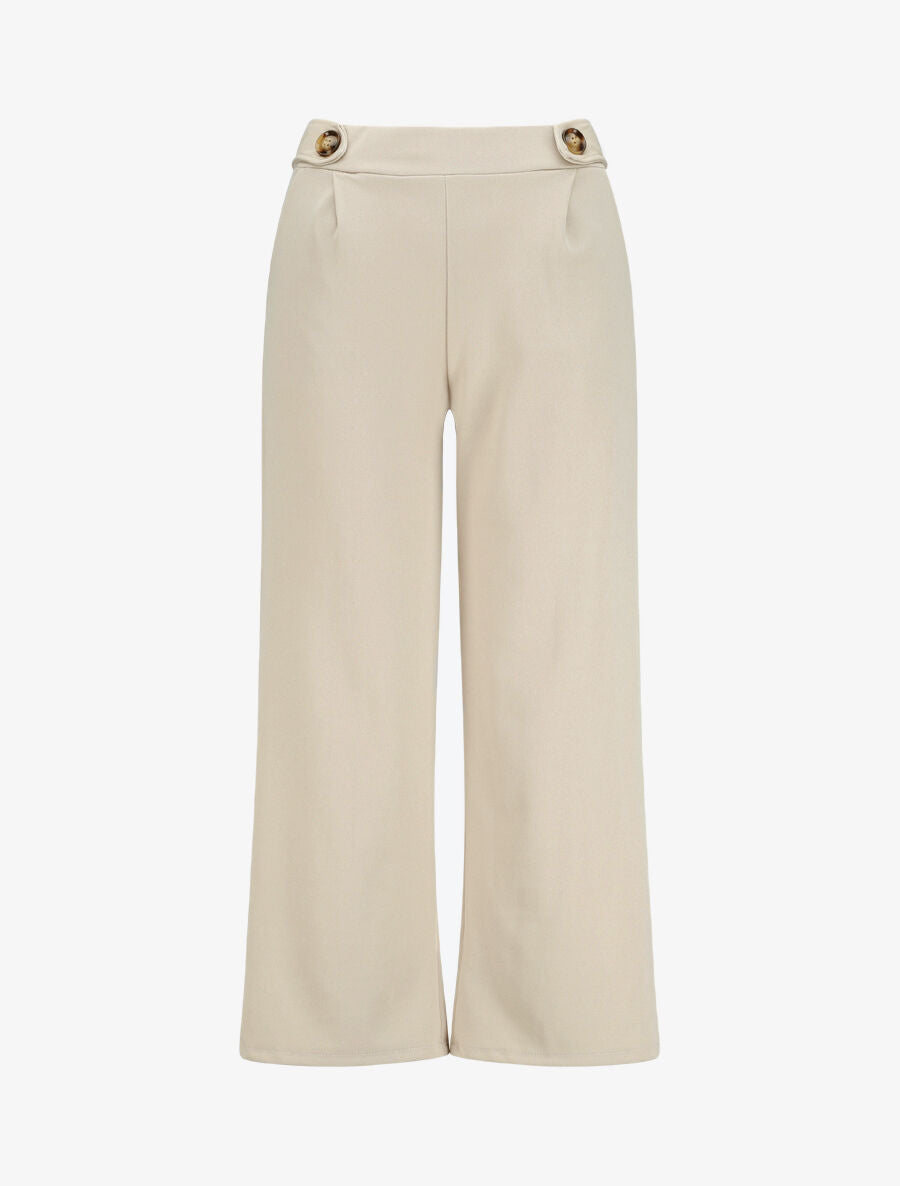Pantalon ample à taille élastiquée - Beige - 4