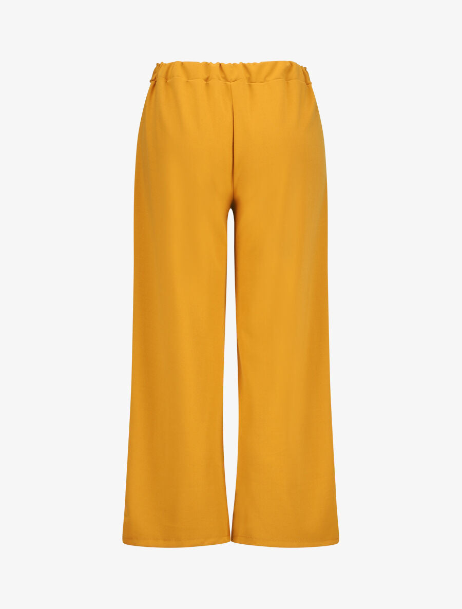 Pantalon ample à taille élastiquée - Jaune moutarde - 2