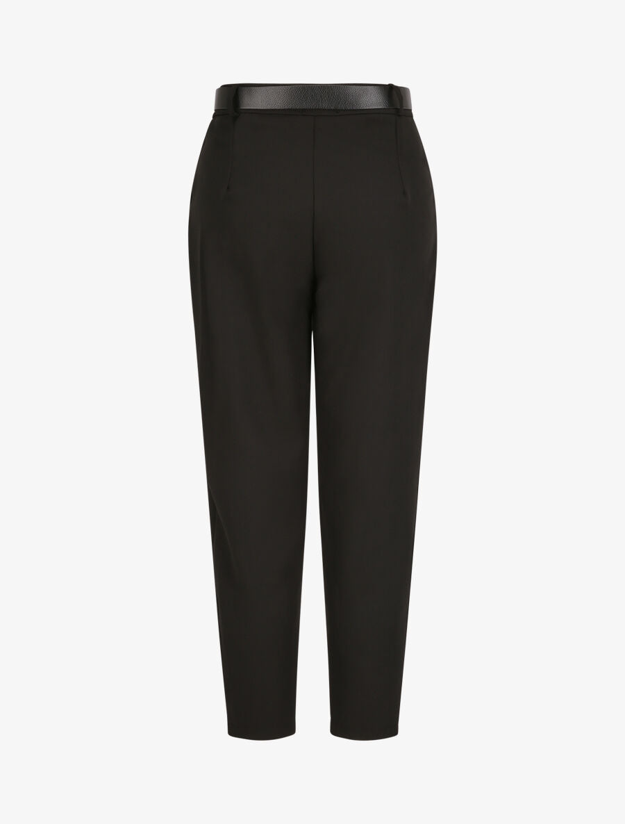 Pantalon dad uni taille standard - Noir - 2