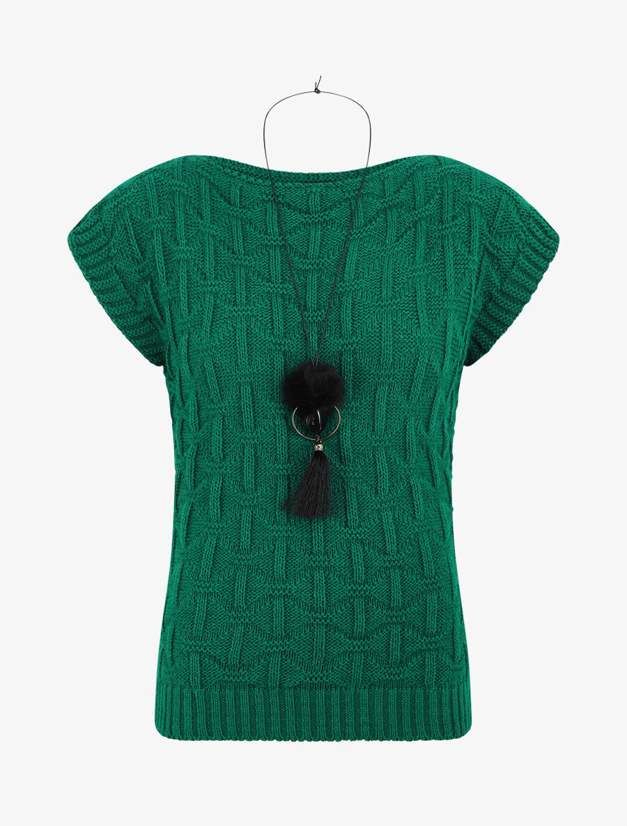 Pull uni sans manches - Vert - 1