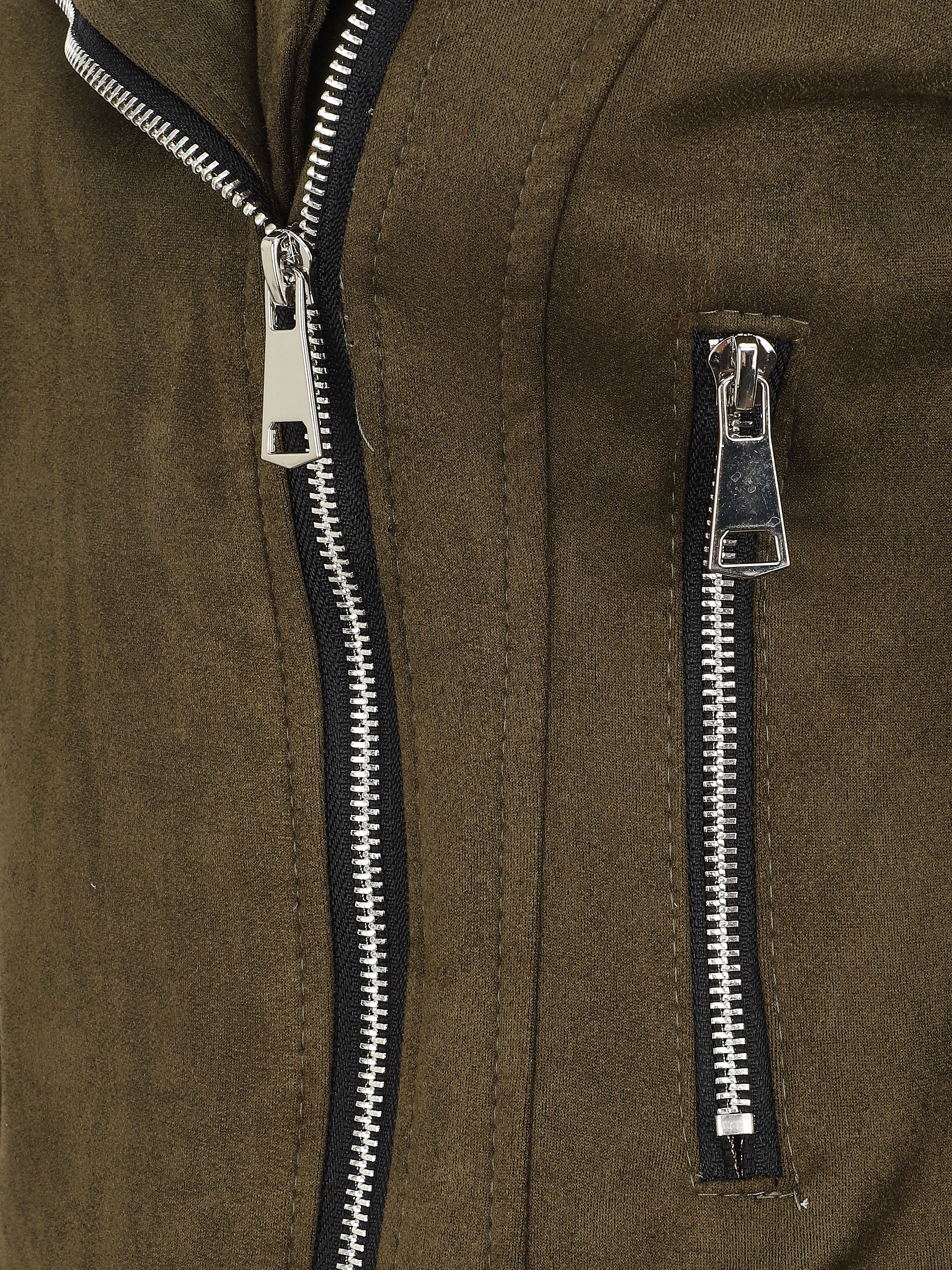 Veste style perfecto en suédine - Kaki - 3