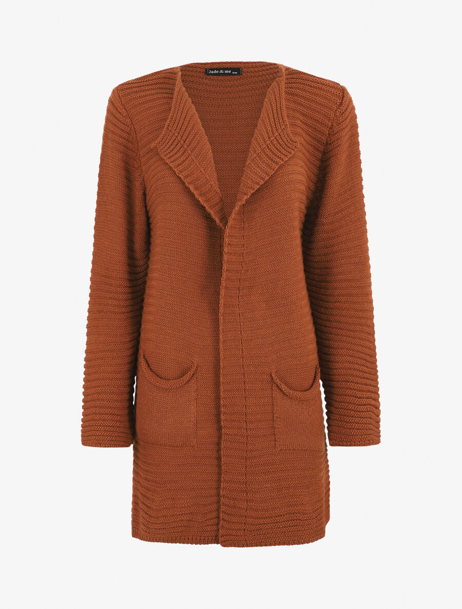 Gilet mi-long côtelé - Rouille - 1