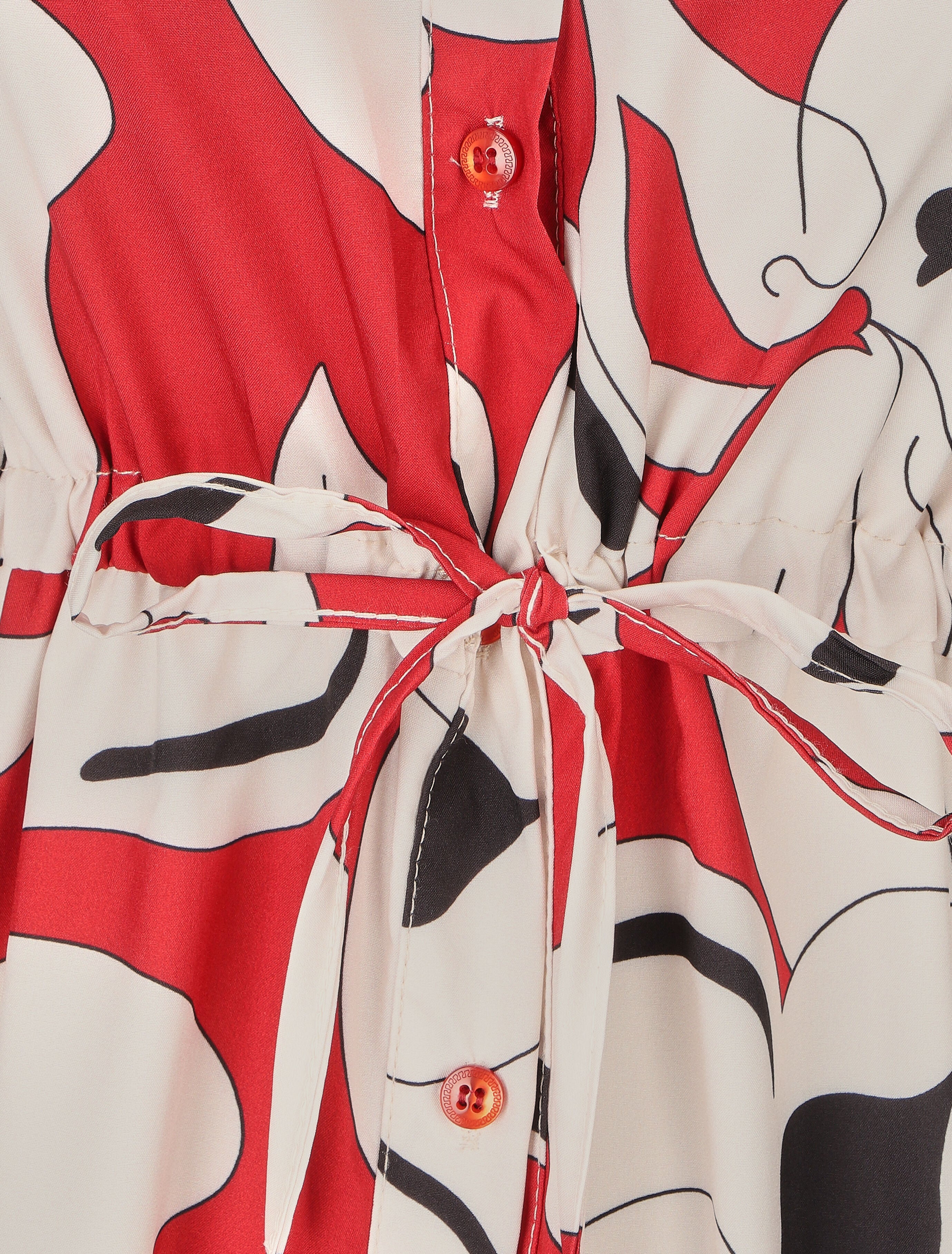 Robe chemise à imprimé fleurs - Rouge - 3