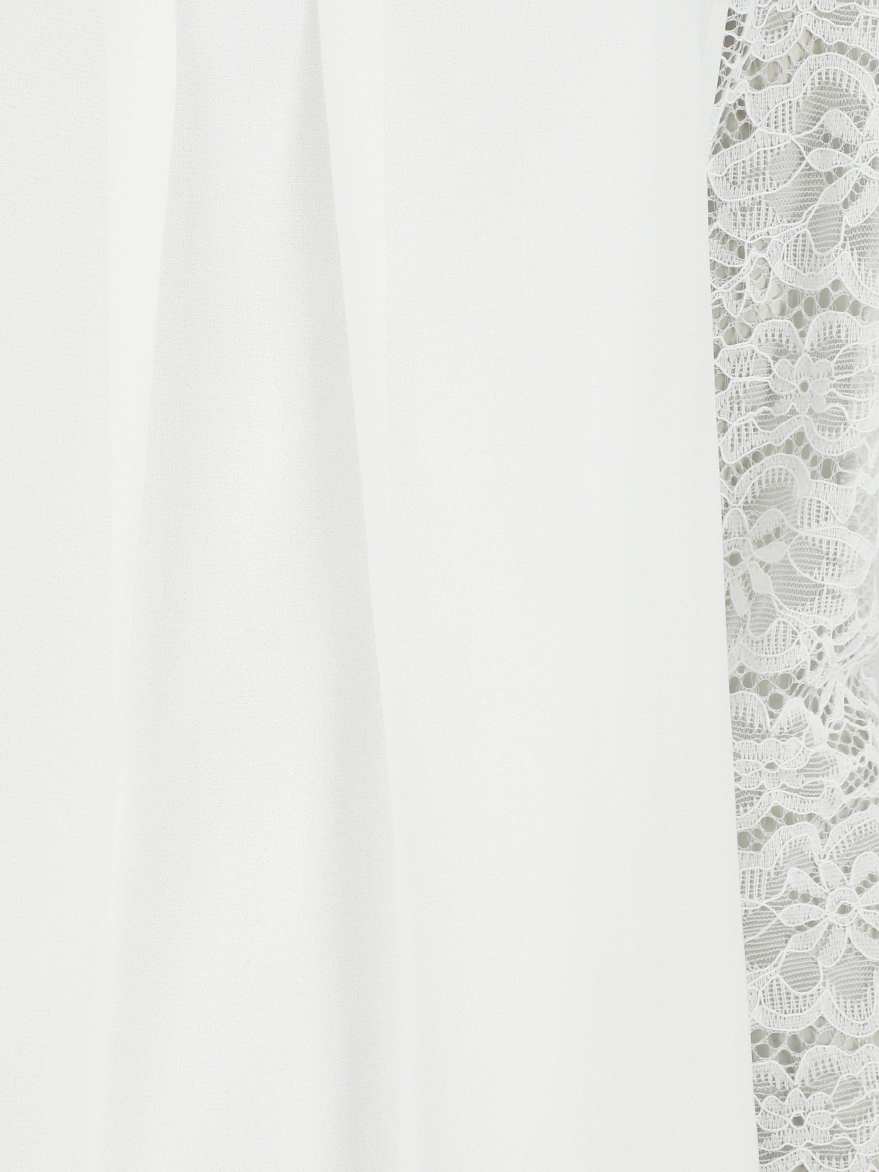 Top droit à manches en dentelle - Blanc - 3