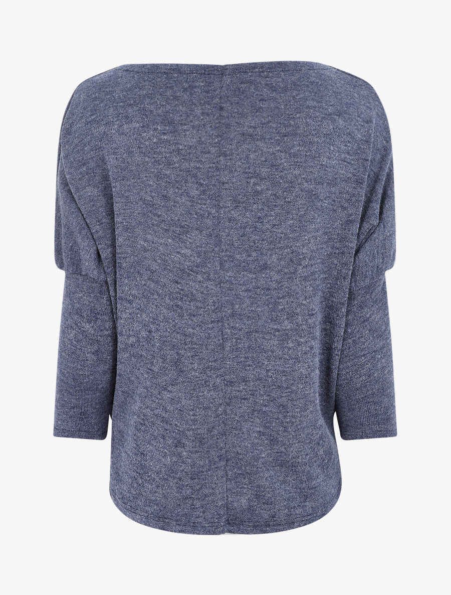 Pull loose col bénitier - Bleu - 2