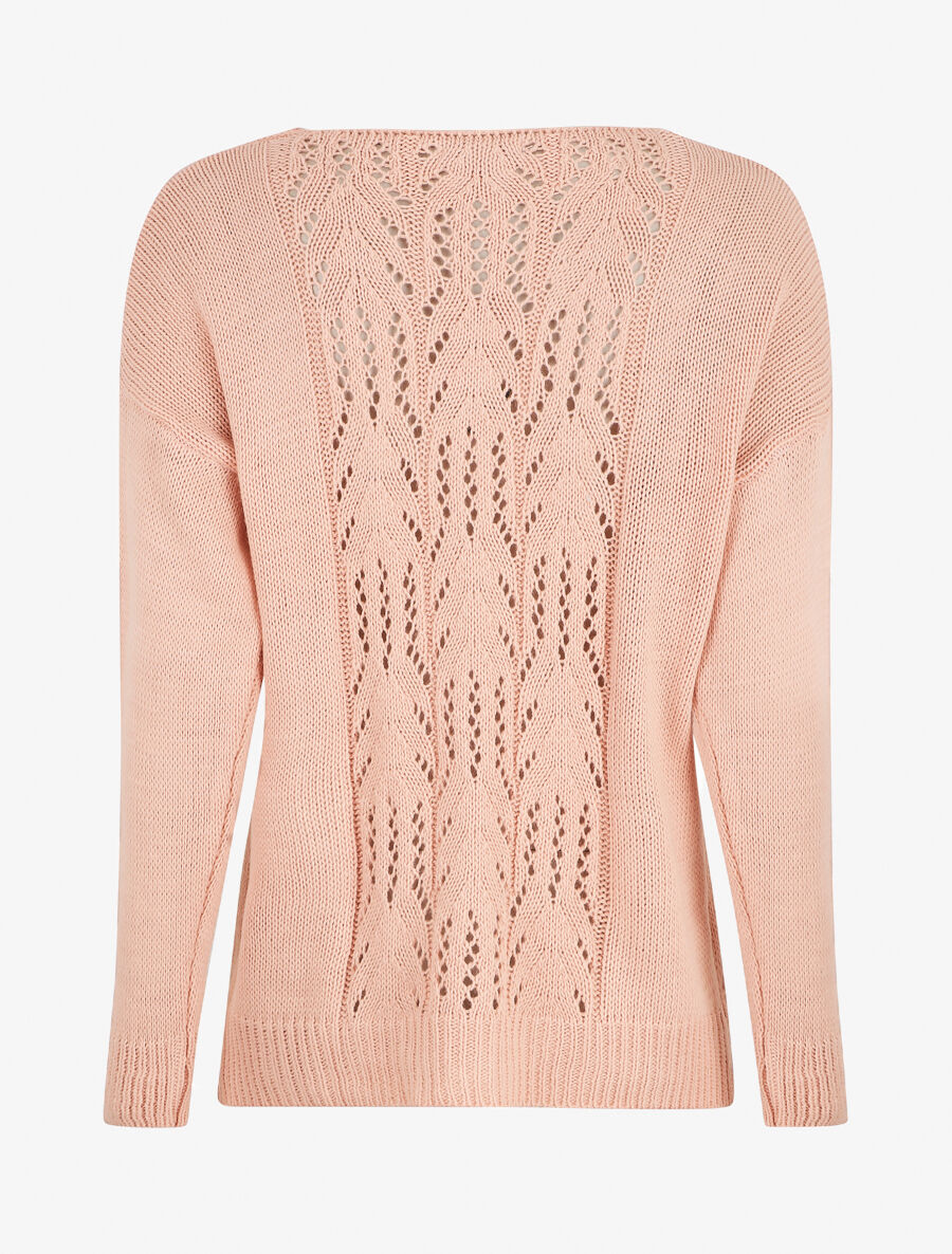 Pull droit dos stylisé - Rose - 2
