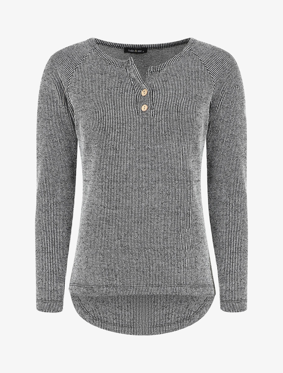 Pull côtelé à boutons - Gris - 4