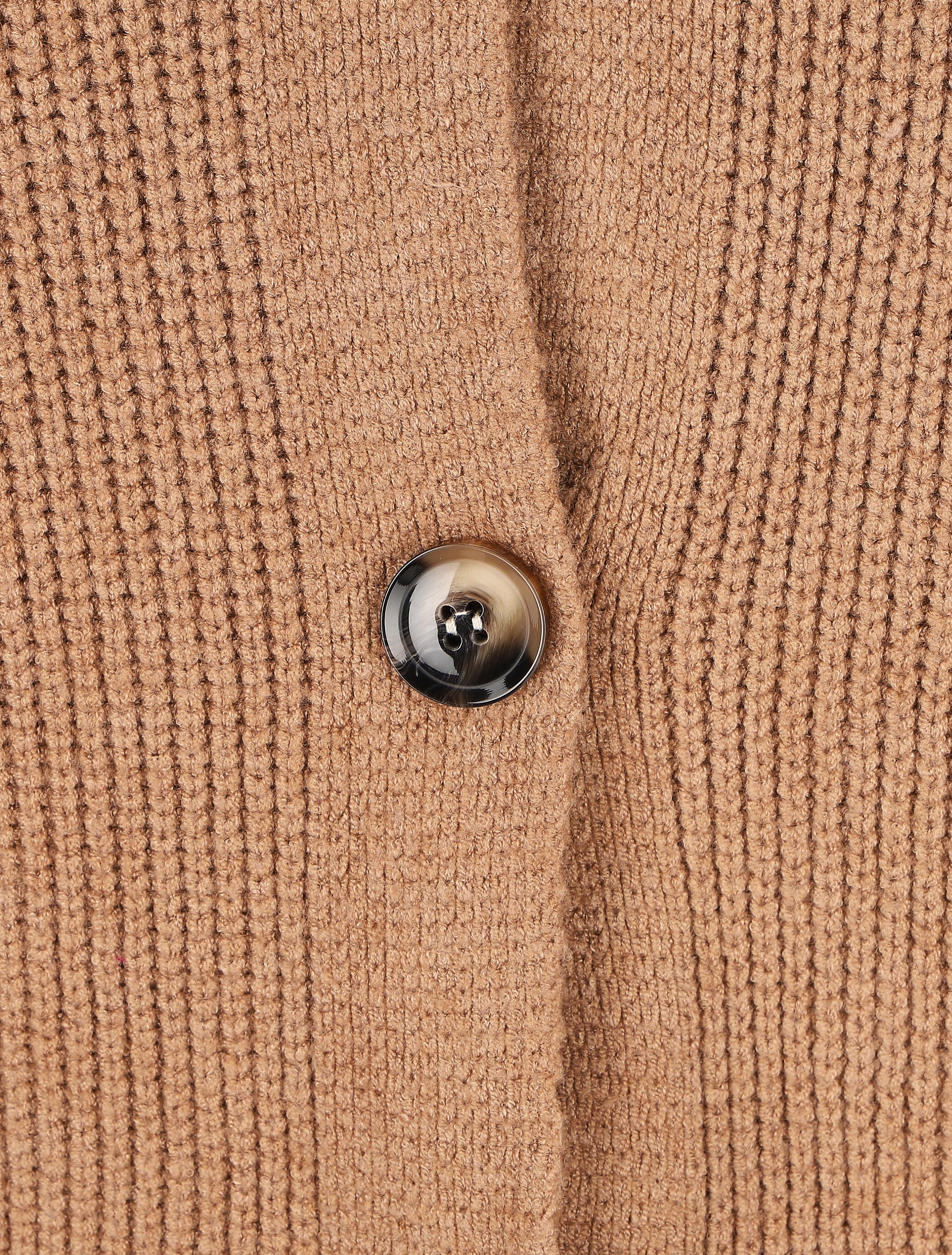 Gilet côtelé à col V - Camel - 3