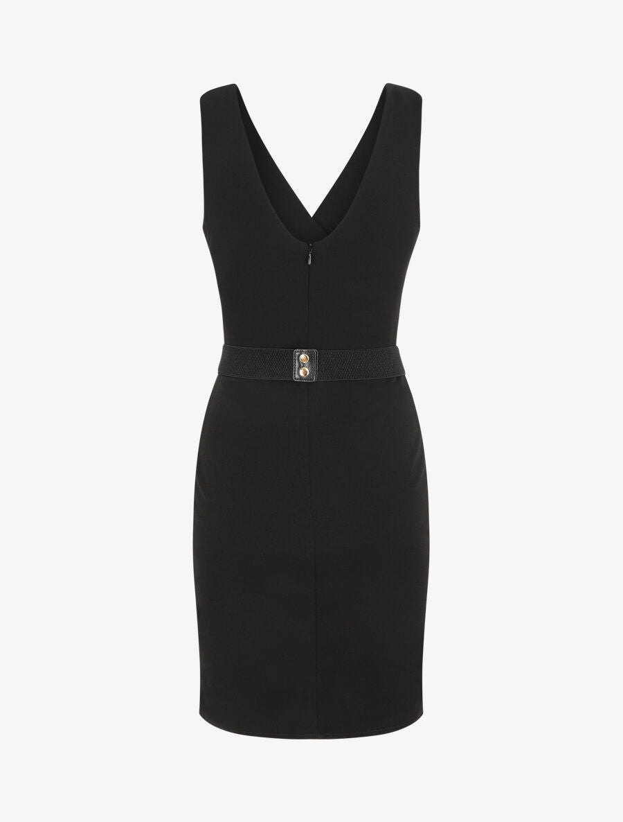 Robe courte ajustée sans manches - Noir - 3
