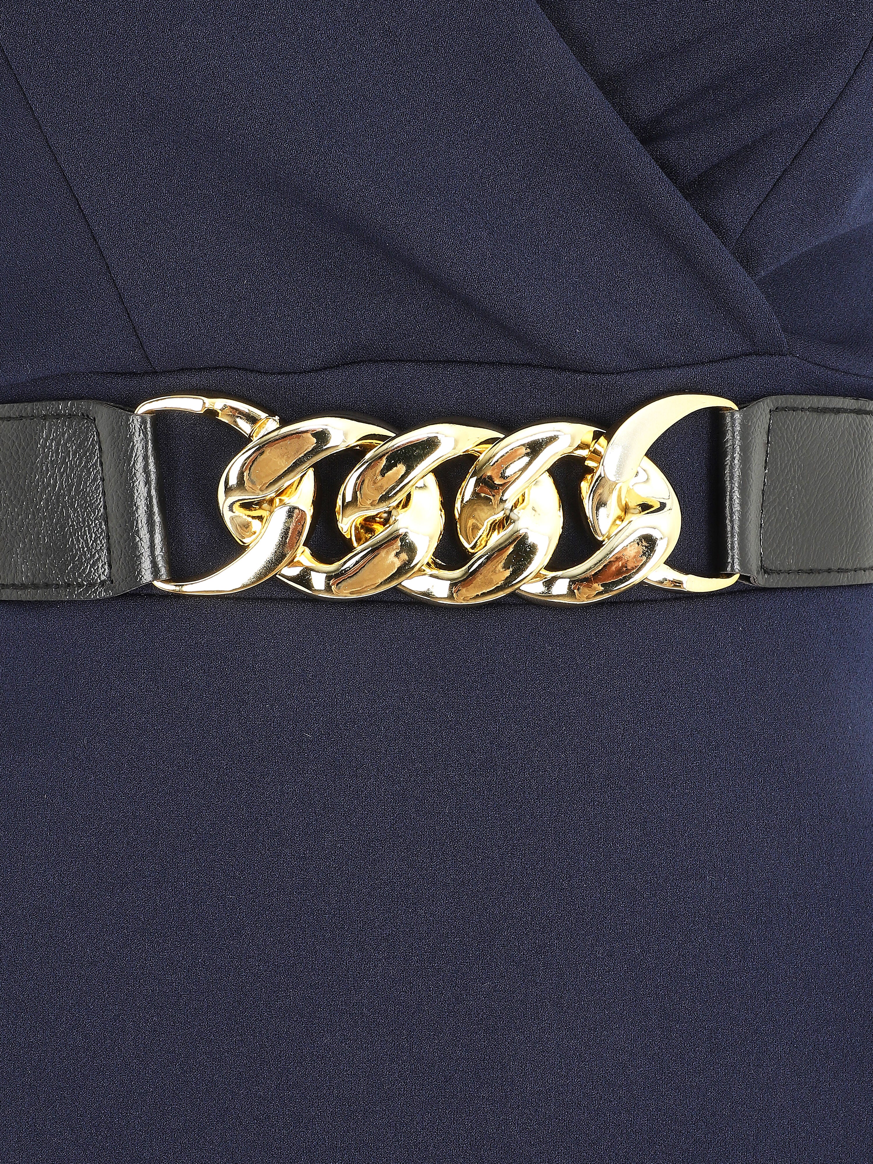 Robe courte ajustée sans manches - Marine - 4