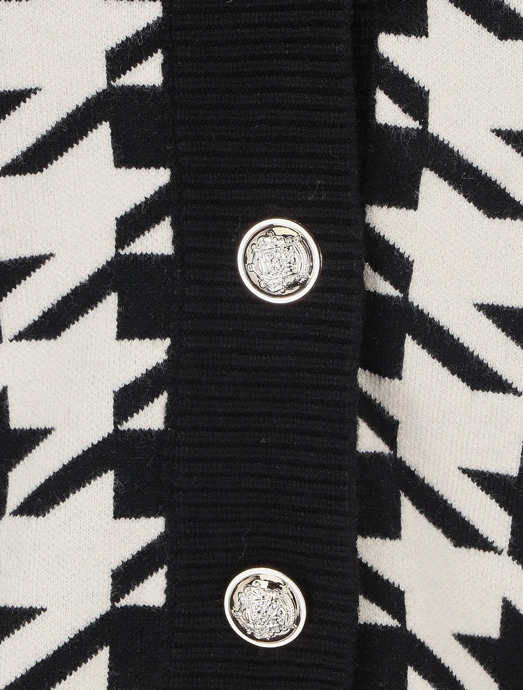Gilet ample motif pied de coq - Noir/blanc - 4