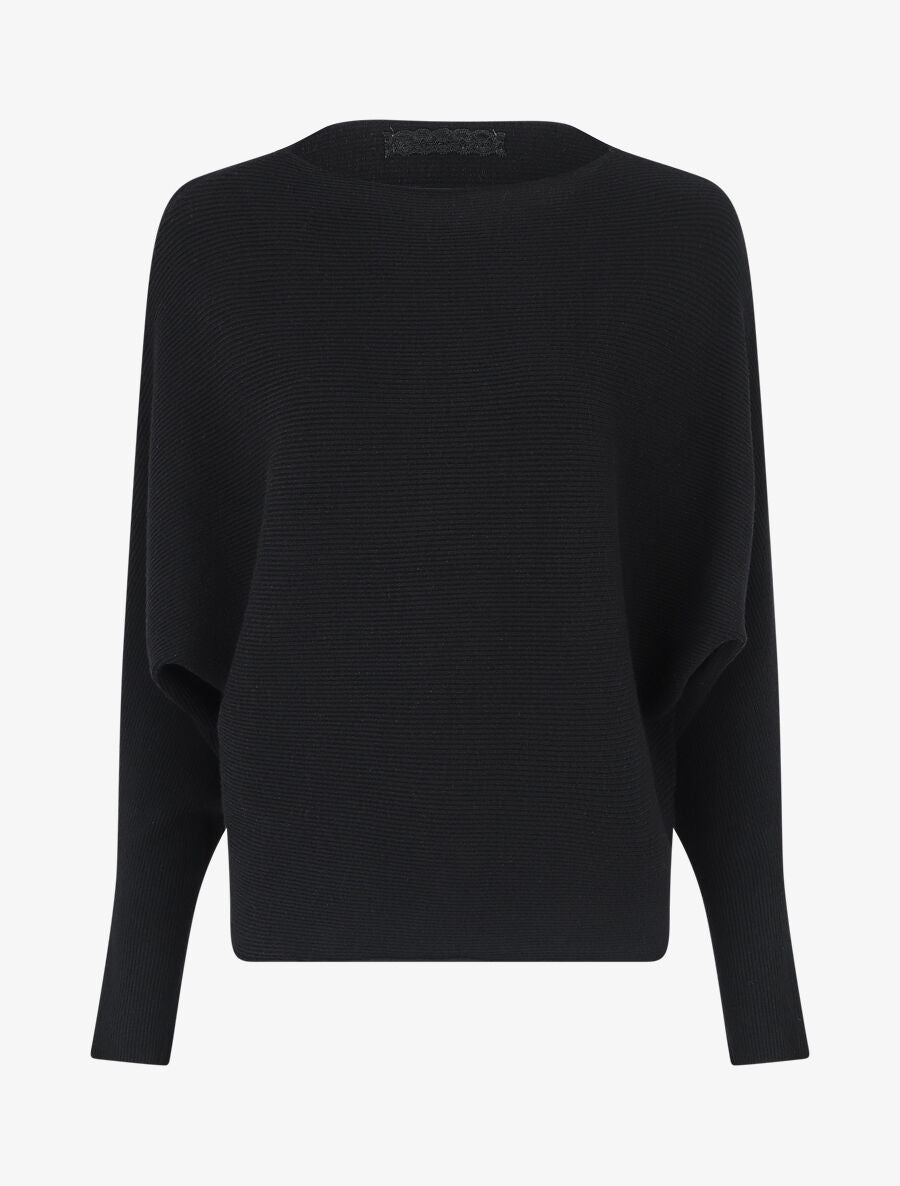 Pull col bateau ajusté - Noir - 4